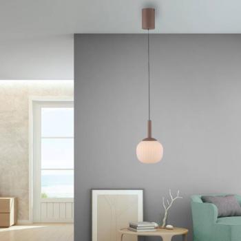 Nami LED lógó világítás, 1 izzós, fehér/homokszínű, üveg, vas
