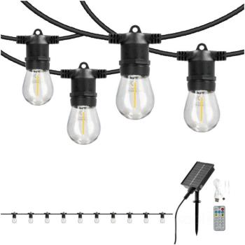 Napelemes GARLAND LED fényfüzér STARLIGHT NEO 10m 10x0.042W E27 LED2B, 0,42W, 2700K, meleg fehér, CRI≥80, IP54, KOBI-004521