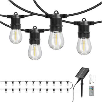 Napelemes GARLAND LED fényfüzér STARLIGHT NEO 20m 20x0.042W E27 LED2B, 1W, 2700K, meleg fehér, CRI≥80, IP54, KOBI-004523 kép