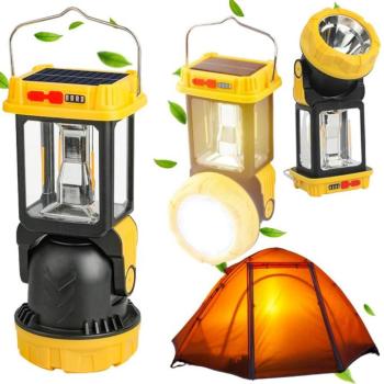Napelemes kemping LED lámpa akasztóval kép