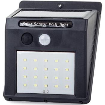 Napelemes kültéri fali led lámpa érzékelővel 20 smd led kép
