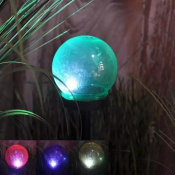 Napelemes lámpa 1LED BY-131583 golyó mix 10 kép