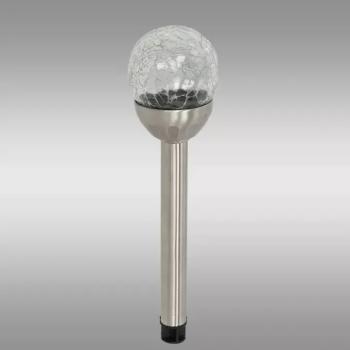 Napelemes lámpa INOX 8CM CRACK EKO0609