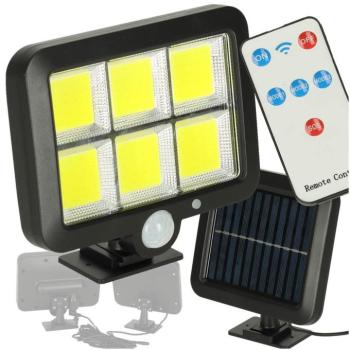 Napelemes lámpa mozgás- és alkonyérzékelővel 120 LED kép
