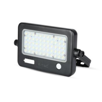 Napelemes LED reflektor, 10w, 4000K, természetes fehér, 1100lm, 90°, fekete, CRI>80, IP65, V-TAC, 8674 kép