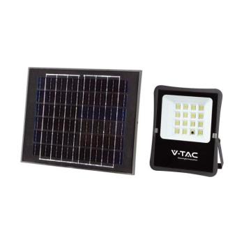 Napelemes LED reflektor, 4000K, természetes fehér, 1600lm, 100°, fekete, IP65, V-TAC, 6969 kép