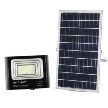 Napelemes LED reflektor, 4000K, természetes fehér, 2450lm, 120°, fekete, CRI>70, IP65, V-TAC, 8576 kép