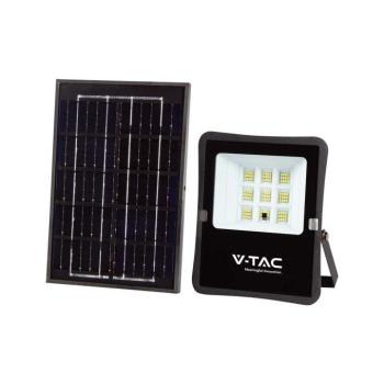 Napelemes LED reflektor, 4000K, természetes fehér, 400lm, 100°, fekete, IP65, V-TAC, 6965 kép