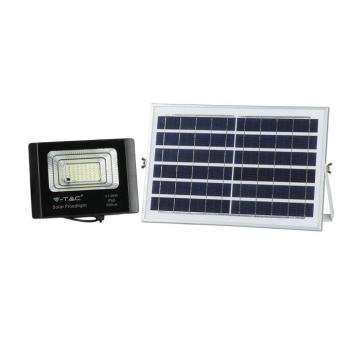 Napelemes LED reflektor, 4000K, természetes fehér, 550lm, 120°, fekete, CRI>70, IP65, V-TAC, 8573 kép