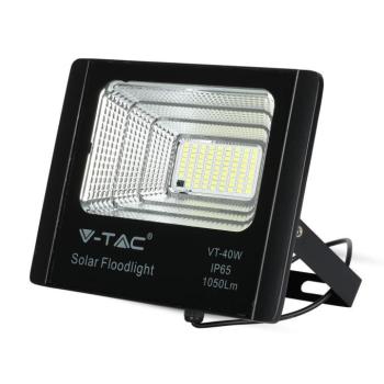 Napelemes LED reflektor, 6400K, hideg fehér, 1050lm, fekete, IP65, V-TAC, 94008 kép