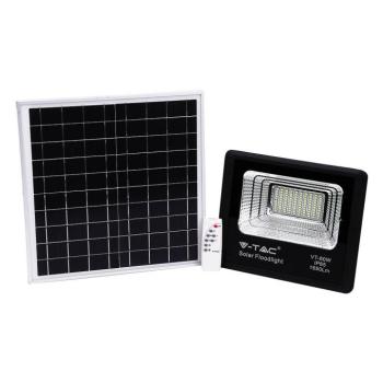 Napelemes LED reflektor, 6400K, hideg fehér, 1650lm, fekete, IP65, V-TAC, 94010 kép