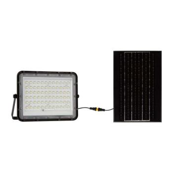 Napelemes LED reflektor távirányítóval, 4000K, természetes fehér, 1200lm, 120°, fekete, IP65, V-TAC, 7826 kép