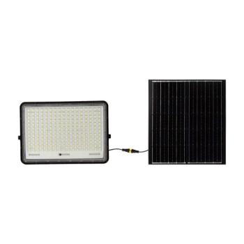 Napelemes LED reflektor távirányítóval, 4000K, természetes fehér, 2600lm, 120°, fekete, IP65, V-TAC, 7830 kép