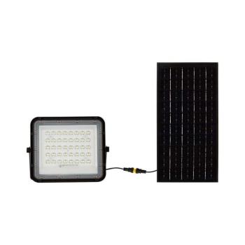 Napelemes LED reflektor távirányítóval, 4000K, természetes fehér, 800lm, 120°, fekete, IP65, V-TAC, 7824 kép