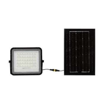 Napelemes LED reflektor távirányítóval, 6400K, hideg fehér, 400lm, 120°, fekete, IP65, V-TAC, 7821 kép