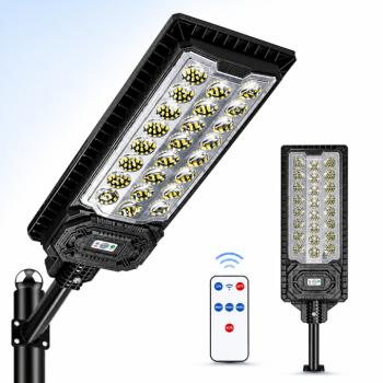 Napelemes utcai LED lámpa 888 LED – mozgásérzékelős kültéri reflektor távirányítóval IP66 W7114-3 (BBD) kép