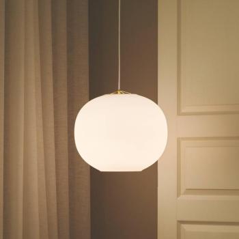 Navone függőlámpa, fehér, üveg, Ø 40 cm, 1-lámpás