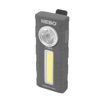 NEBO NEB-6809-G Tino, 300 lm – 250 lm, zseblámpa, övcsipesz, mágneses kép