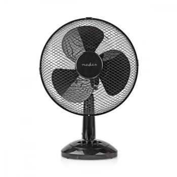 NEDIS Asztali ventillátor | Hálózati Áramellátás | Átmérő: 300 mm | 35 W | Oszcilláló | 3-sebességes | Fekete kép
