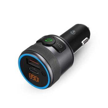 Nedis CATR3024BK FM transmitter, Bluetooth, PD 18 W / PD 24 W, Gyorstöltés, Basszuskiemelés, Google Asszisztens / Siri kép