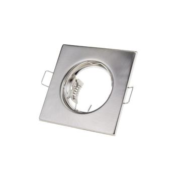 Négyzet alakú spot lámpatest, keret, nem állítható, GU5.3, 2 db/doboz, inox, Optonica, 5074 kép