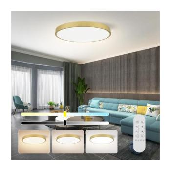 NEO 07311L-LED Dimmelhető mennyezeti lámpatest SEMPLICI 96W/230V átm. 80 cm Wi-Fi Tuya arany + távirányító 07311L kép