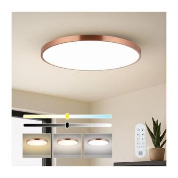 NEO 07324L-LED Dimmelhető mennyezeti lámpatest SEMPLICI 128W/230V átm.100cm Wi-Fi Tuya arany+távirányító 07324L kép