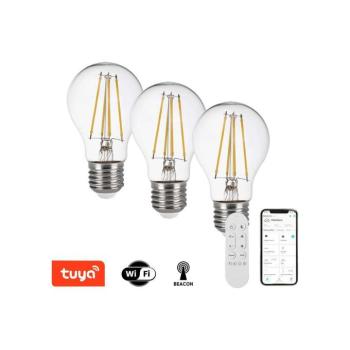 NEO 07806CDO - 3 darabos szett LED CCT dimmelhető E27 izzó 7,3W/230V Wi‑Fi+távirányító 07806CDO