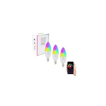 NEO 07716C - KÉSZLET 3x LED RGB+CCT Dimmelhető izzó E14/5,5W/230V Wi-Fi Tuya 07716C kép
