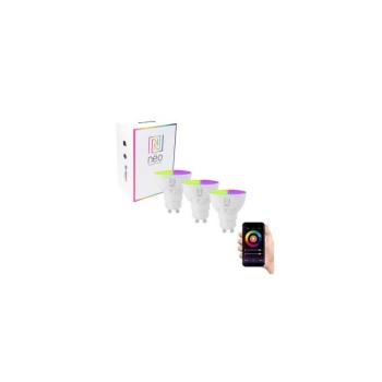 IMMAX NEO LITE GU10 6W RGB+CCT, színes és fehér, WiFi, 3db kép