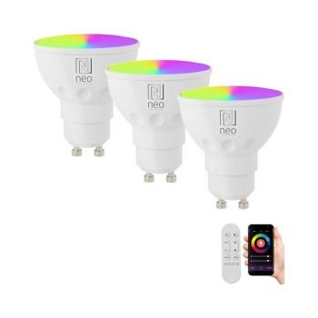 NEO 07724CDO-SADA 3x LED RGB dimmelhető izzó GU10/4,8W/230V Wi-Fi Tuya+távirányító 07724CDO kép