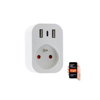 NEO 07772L- Okos elosztó 16A/230V + 2xUSB+1xUSB-C Wi-Fi Tuya 07772L kép