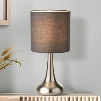 Neraiah asztali világítás, szürke/ezüst, textil, 34 cm, dimmelhető kép