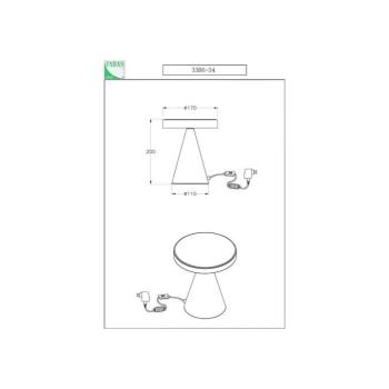 Neutra LED asztali lámpa, 20 cm magas, fekete, érintésvezérléses dimmerrel kép