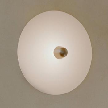 New Works Kantarell LED fali világítás, nikkel/fehér, Ø 55 cm kép