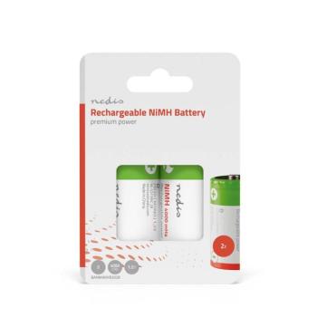 Ni-MH akkumulátor D | 1.2 V DC | 4000 mAh | Előre töltött | 2 – Buborékfólia | HR20 | Piros / Zöld