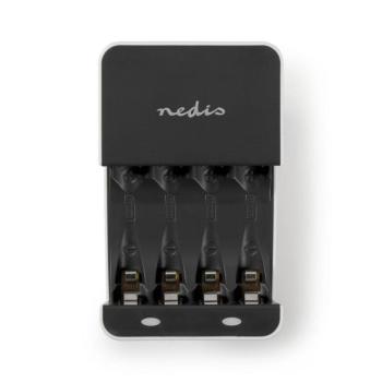 NiMH akkumulátor töltő AA / AAA | 1.2 V DC | Folyamatos töltés | Euro / C típus (CEE 7/16) | Akkumulátortípus: AA / AAA | Fehér / Fekete kép