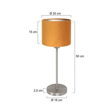 Noor asztali világítás, acél/arany velúr, magasság 50 cm, E27 kép