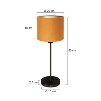Noor asztali világítás, fekete/arany velúr, magasság 50 cm, E27 kép