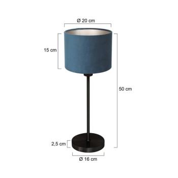 Noor asztali világítás, fekete/kék velúr, magasság 50 cm, E27 kép