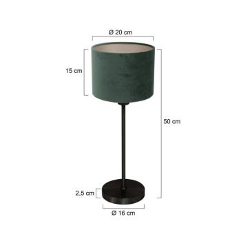 Noor asztali világítás, fekete/zöld velúr, magasság 50 cm, E27 kép