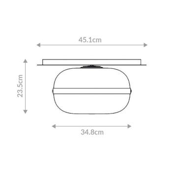 NOTTINGHAM mennyezeti lámpa, antik sárgaréz, Ø 35 cm, üveg/fém kép