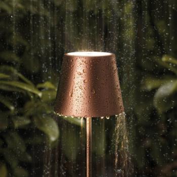 Nuindie LED-es újratölthető asztali lámpa, USB-C, bronz, IP54,