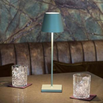 Nuindie LED-es újratölthető asztali lámpa, USB-C, zsályazöld, IP54, kép