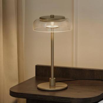 Nuura LED asztali világítás Blossi, magasság 31 cm, arany színű/átlátszó kép