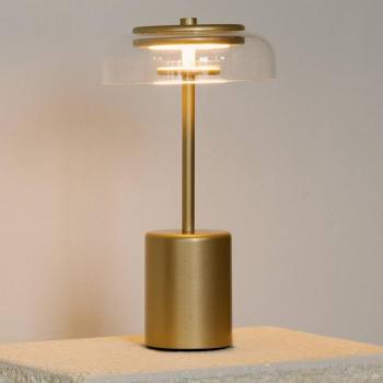 Nuura LED tölthető asztali lámpa Blossi, magasság 26 cm, arany színű/átlátszó kép
