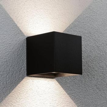 Nyara LED kültéri falilámpa, akkumulátoros, fekete, 10 cm, érzékelővel, IP44 kép