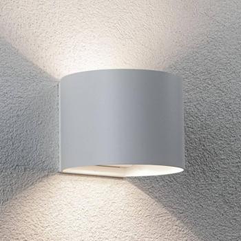 Nyora LED kültéri fali lámpa, akkumulátoros, fehér, 14 cm, érzékelővel, IP44 kép