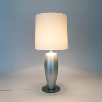 OMEGA SOTTILE asztali lámpa, ezüst/fehér, magasság 80 cm, kerámia, E27 kép