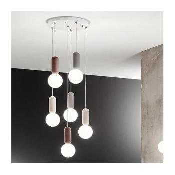 Ondaluce - ROCK kábeles függőlámpa 6xG9/7W/230V, átm. 35 cm, beton/barna/szürke/fehér SO.ROCK/MIX-6 kép